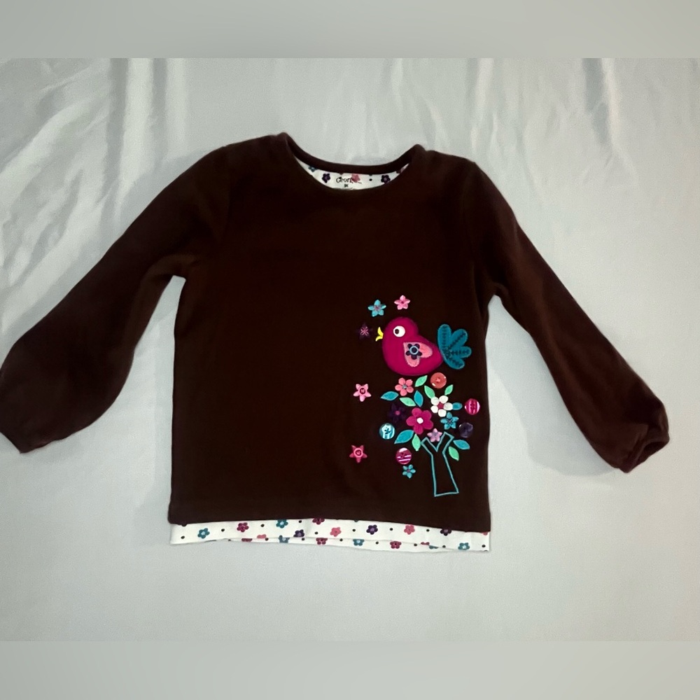 George Brown Kids Sweatshirt with Pink Bird Design